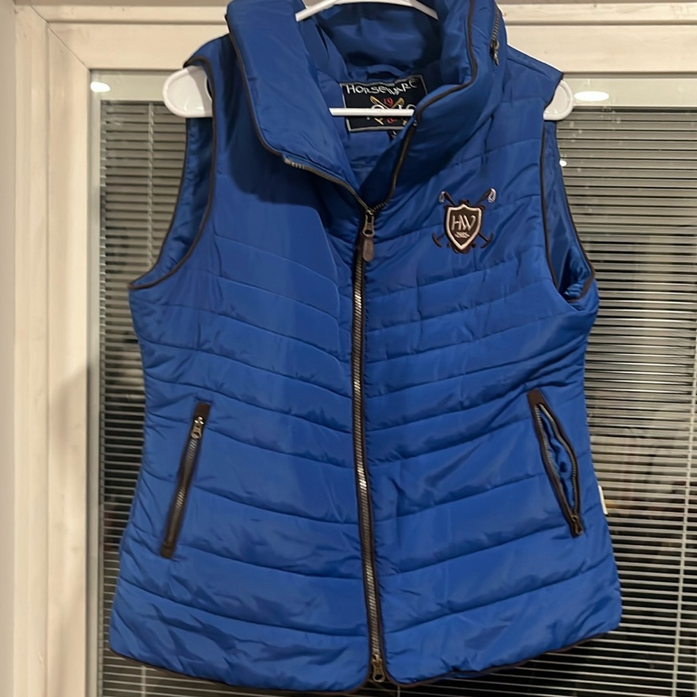 Polo houseware 1985puffer vest, with hidden zippered hoodie, NWOT